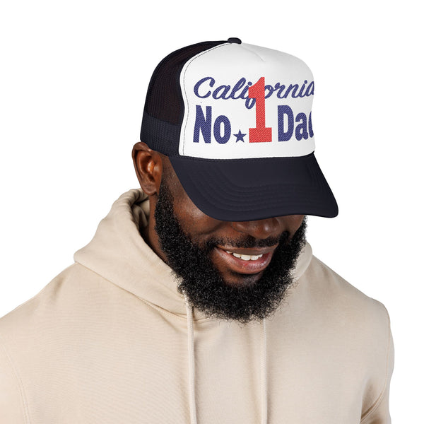 Momo original 'No.1 Dad "Foam Trucker Hat White & Navy