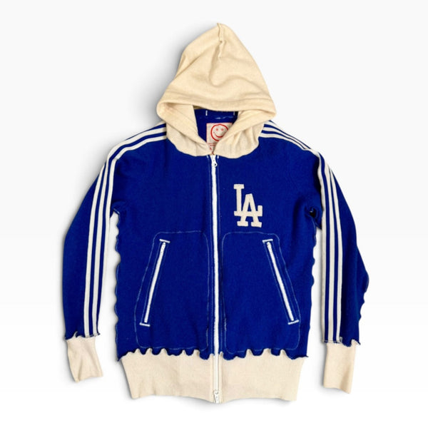Women's Recycled Cashmere "LOST ANGELS" Zip Hoodie — Size L, One of a Kind
