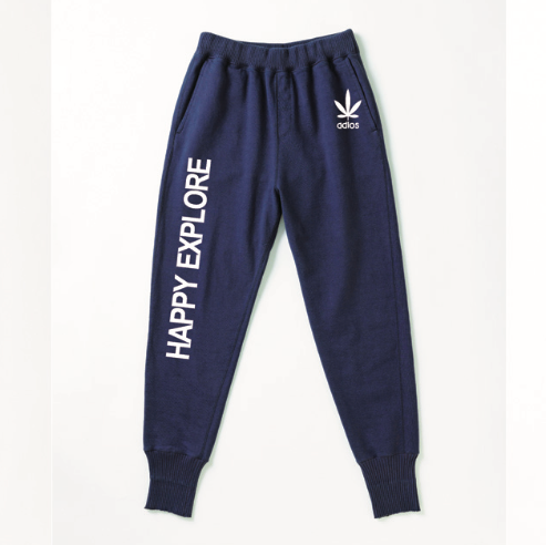 【Perfect ribs×A LOVE MOVEMENT】"HAPPY EXPLORE" Basic Sweat Pants / Vintage Navy×White (ベーシック スウェットパンツ/ヴィンテージネイビー×ホワイト)