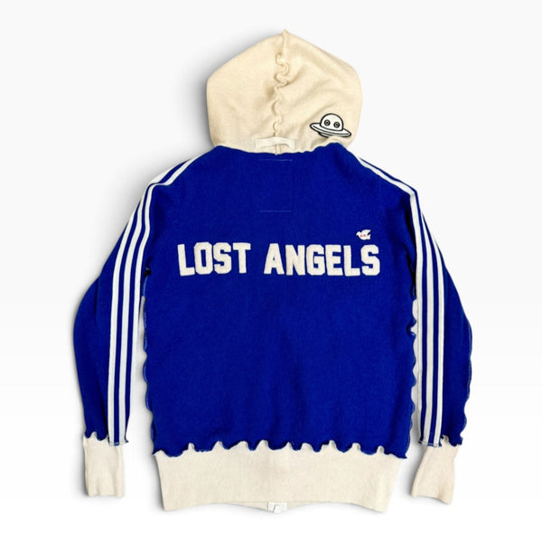 Women's Recycled Cashmere "LOST ANGELS" Zip Hoodie — Size L, One of a Kind