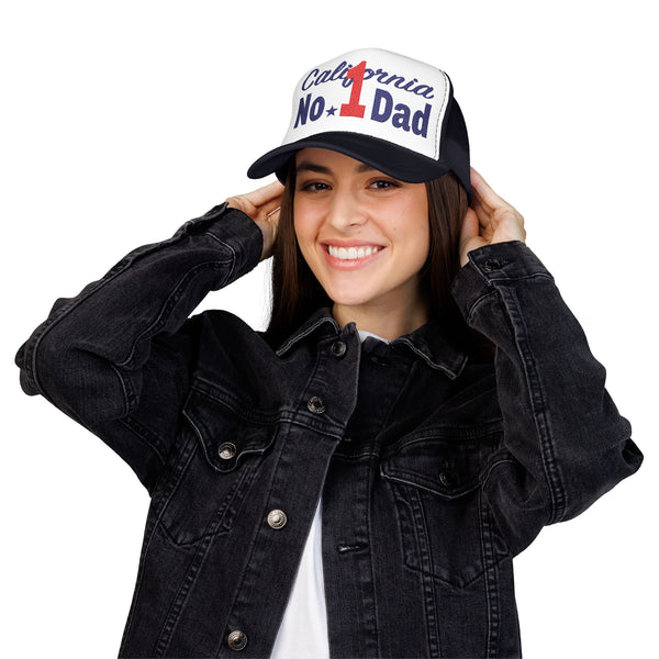 Momo original 'No.1 Dad "Foam Trucker Hat White & Navy