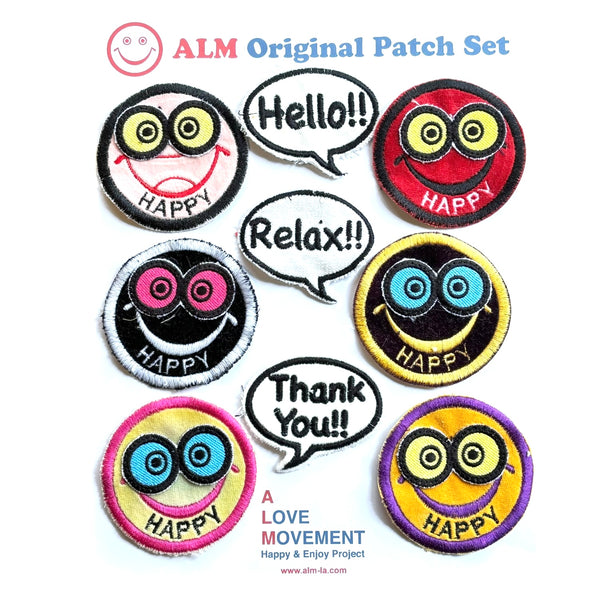 ALM Original Patch Set Smily With Funny Glasses #10