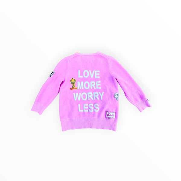 Vintage Cashmere Remake V-Neck - "Love More Worry Less" Ladies XS