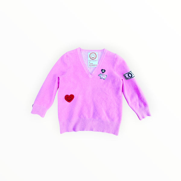 Vintage Cashmere Remake V-Neck - "Love More Worry Less" Ladies XS