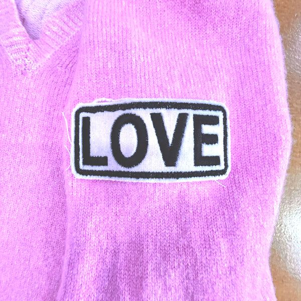 Vintage Cashmere Remake V-Neck - "Love More Worry Less" Ladies XS