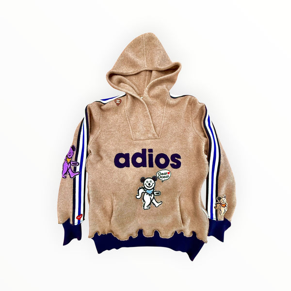 Vintage Cashmere Remake Hoodie - "Adios" Malibu Locals Only Ladies Medium size