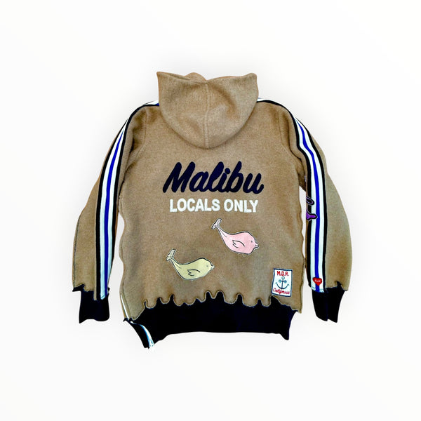 Vintage Cashmere Remake Hoodie - "Adios" Malibu Locals Only Ladies Medium size