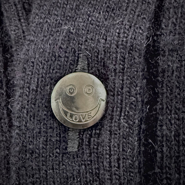 Recycled Cashmere Cardigan - Navy x Grey "LA"Men’s small or ladies X-Large size or Men’s medium size
