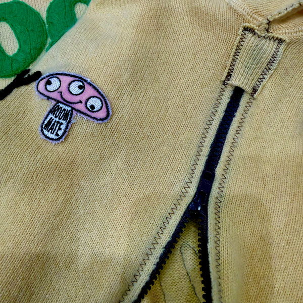 Recycled Cashmere Hoodie — ROOM MATE "Good Vibes Only / Share the Earth" (Men's L)