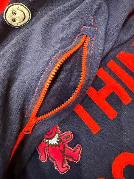Recycled Cashmere Hoodie — Navy "We ♥ LA / Think Positive" (Men's L)