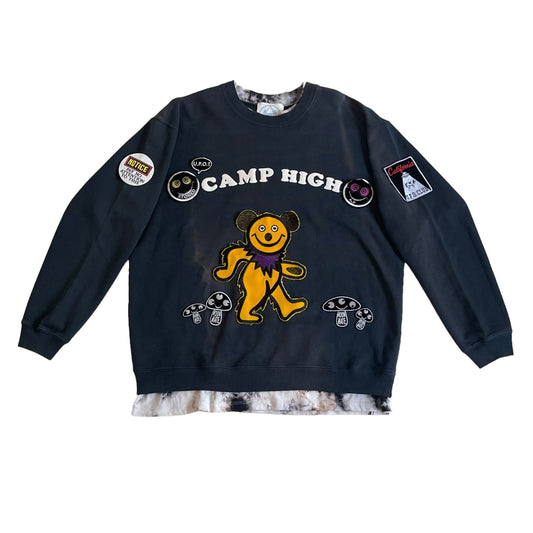 Camp High Sunfaded Distressed Recycled Sweat Shirt