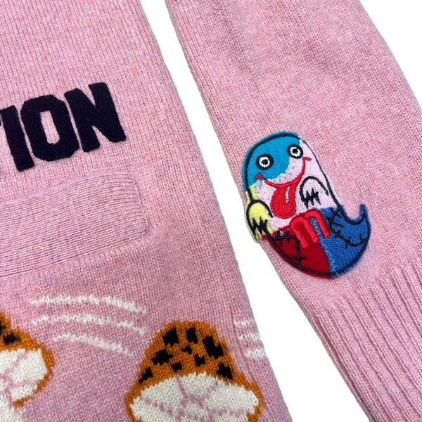 HARDEN x ALM Pink Cashmere Cardigan -Mushroom- - A LOVE MOVEMENT