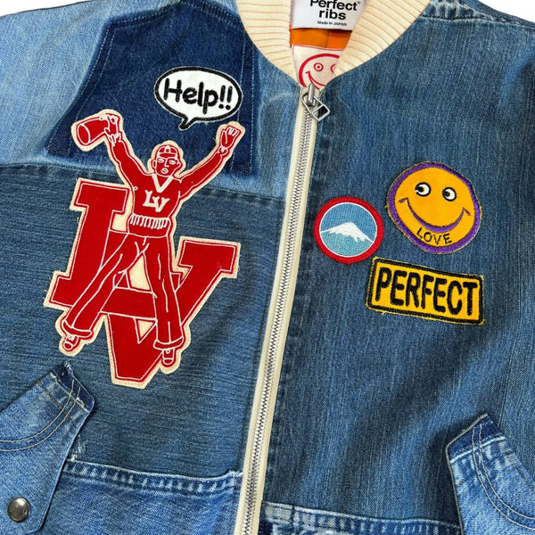 Perfect ribs x ALM Denim Remake Bomber Jacket