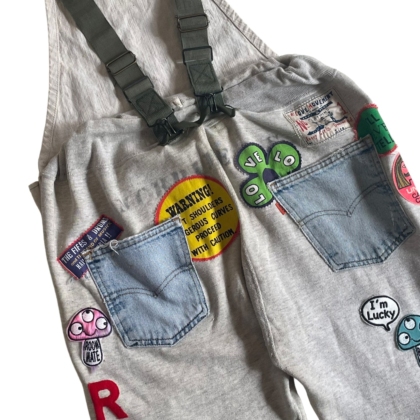 ALM original recycled vintage sweatpants and apron overall