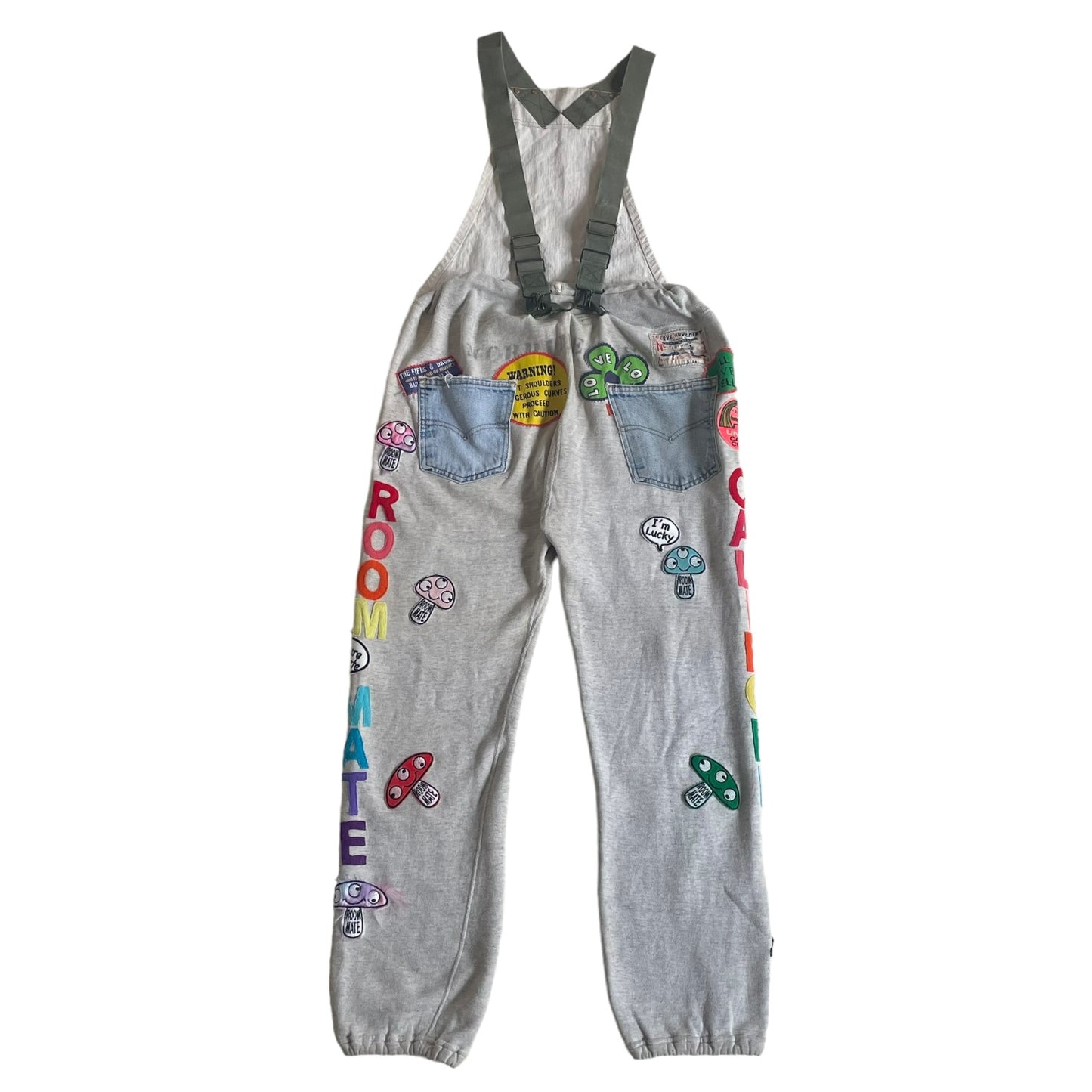 ALM original recycled vintage sweatpants and apron overall