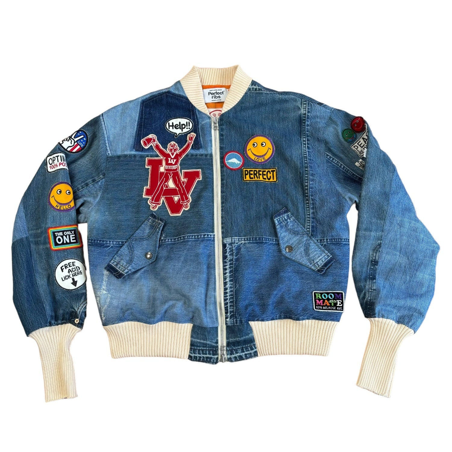 Perfect ribs x ALM Denim Remake Bomber Jacket