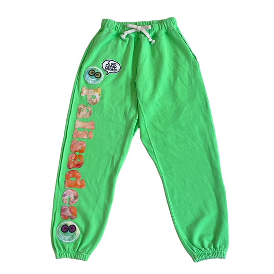 Camp High Recycled Sweat Pants Neon Green