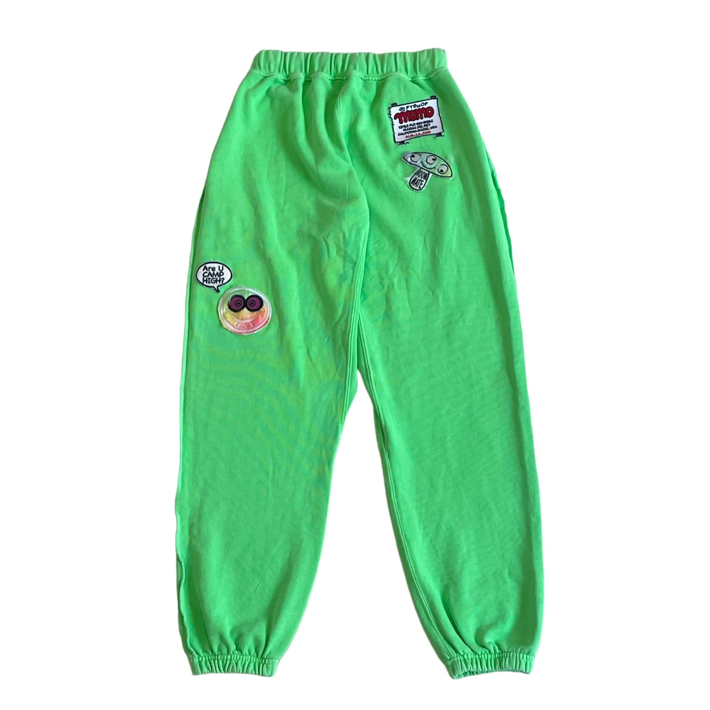 Camp High Recycled Sweat Pants Neon Green
