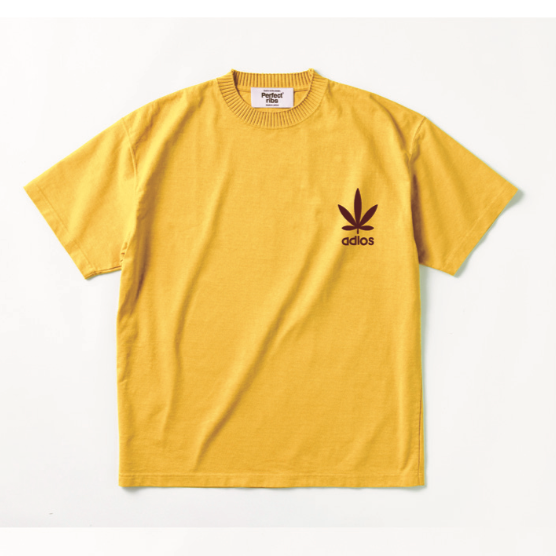 【Perfect ribs®︎×A LOVE MOVEMENT】"LOVE&PEACE" Basic Short Sleeve T Shirt / Yellow