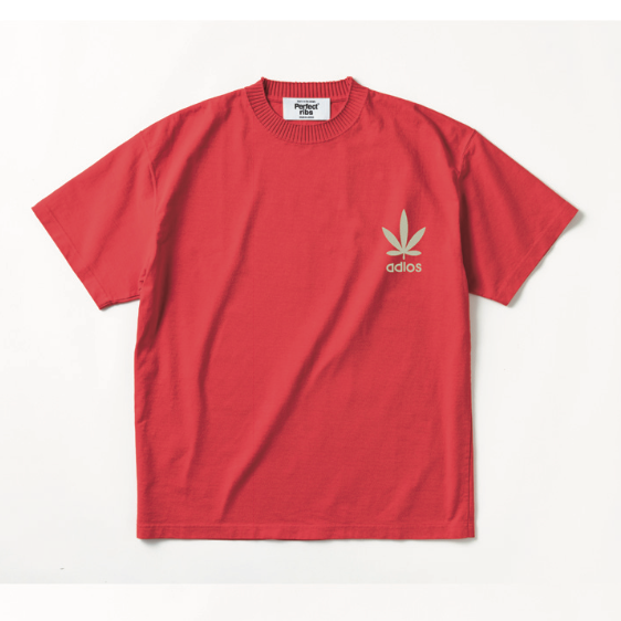 【Perfect ribs®︎×A LOVE MOVEMENT】"LOVE&PEACE" Basic Short Sleeve T Shirt / Red