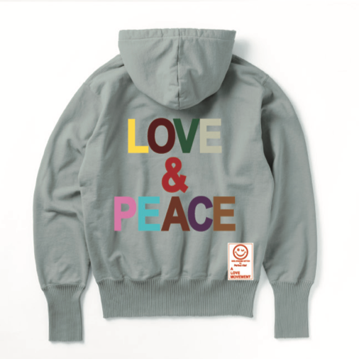 【Perfect ribs®︎×A LOVE MOVEMENT】"LOVE&PEACE" Basic Hoodie / Gray