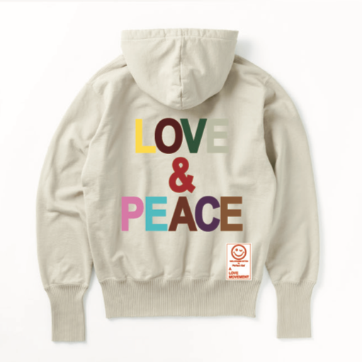 【Perfect ribs×A LOVE MOVEMENT】"LOVE&PEACE" Basic Hoodie / Oatmeal